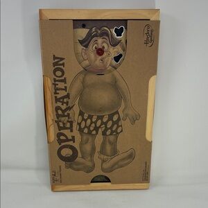 Hasbro Wooden Operation Game with Red and Brown Accents
